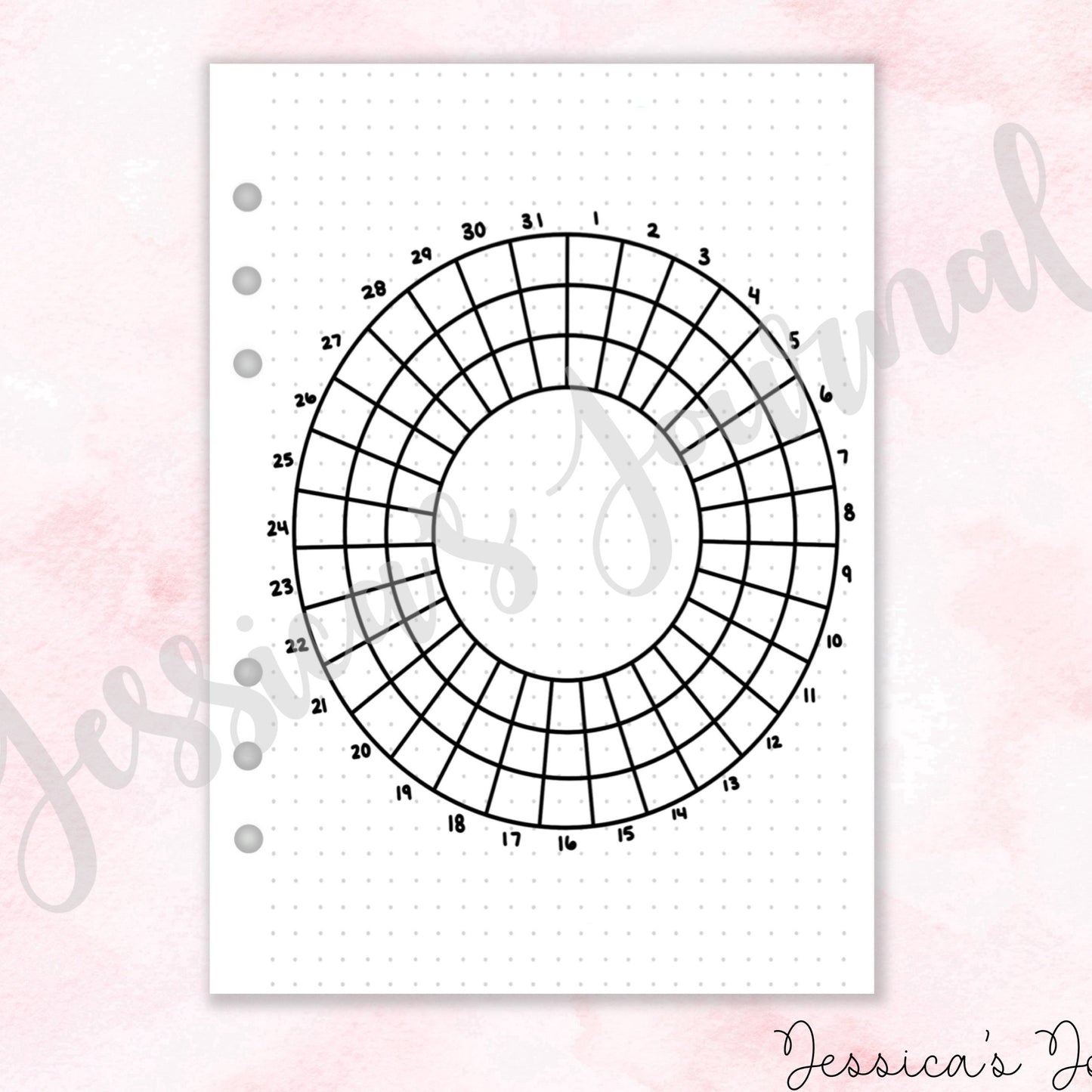 Monthly Blank Circle Ring Tracker | Journal Spread – Jessica's Journal