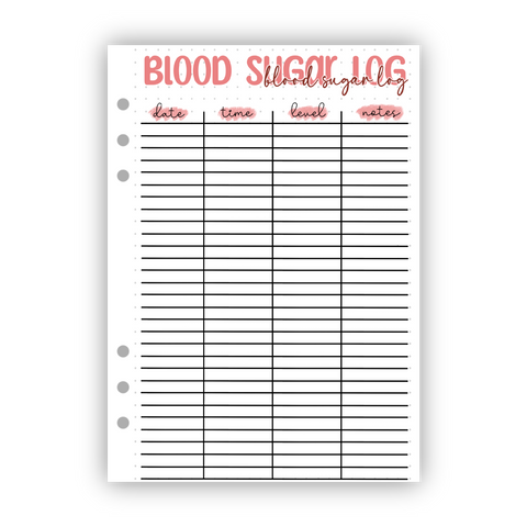 Blood Sugar Log