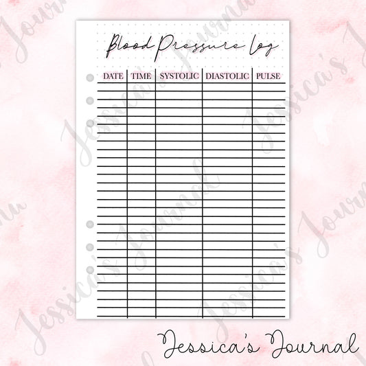 Blood Pressure Log | Journal Spread