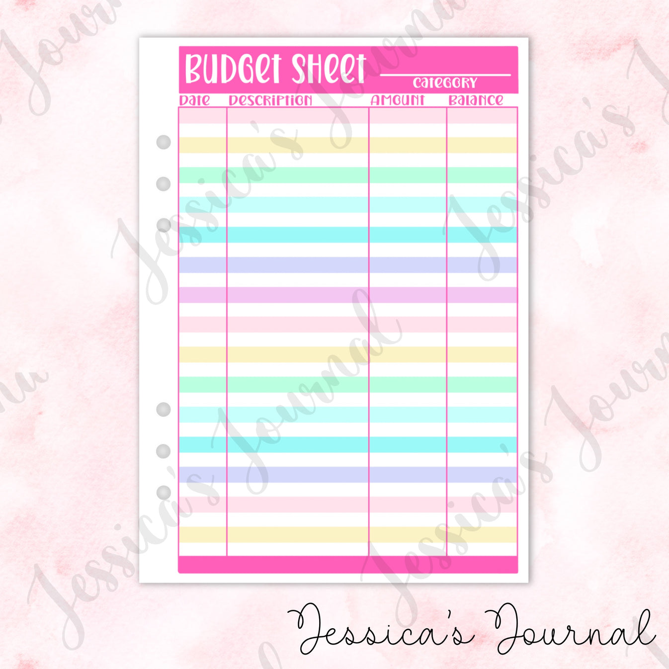 Budget Sheet | Journal Spread – Jessica's Journal