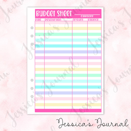 Budget Sheet | Journal Spread