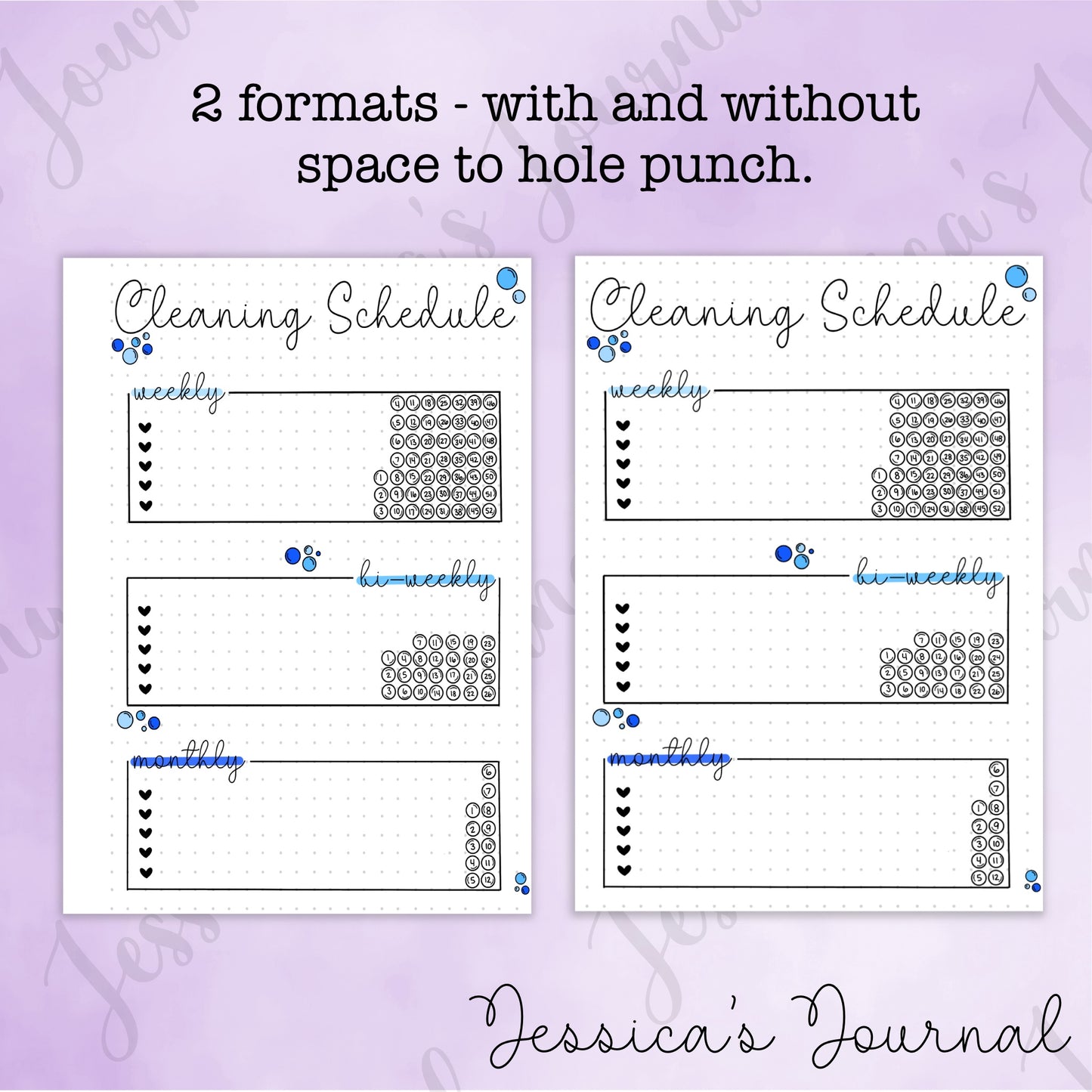 DIGITAL DOWNLOAD PDF Cleaning Schedule | Journal Spread