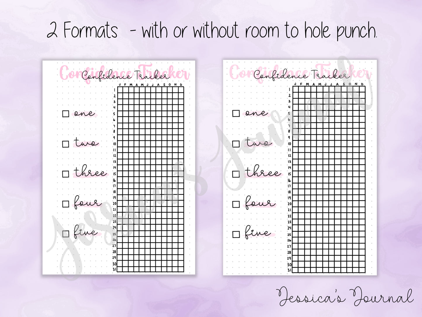 DIGITAL DOWNLOAD PDF Confidence Tracker | Journal Spread