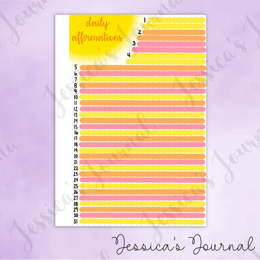 DIGITAL DOWNLOAD PDF Daily Affirmations | Journal Spread