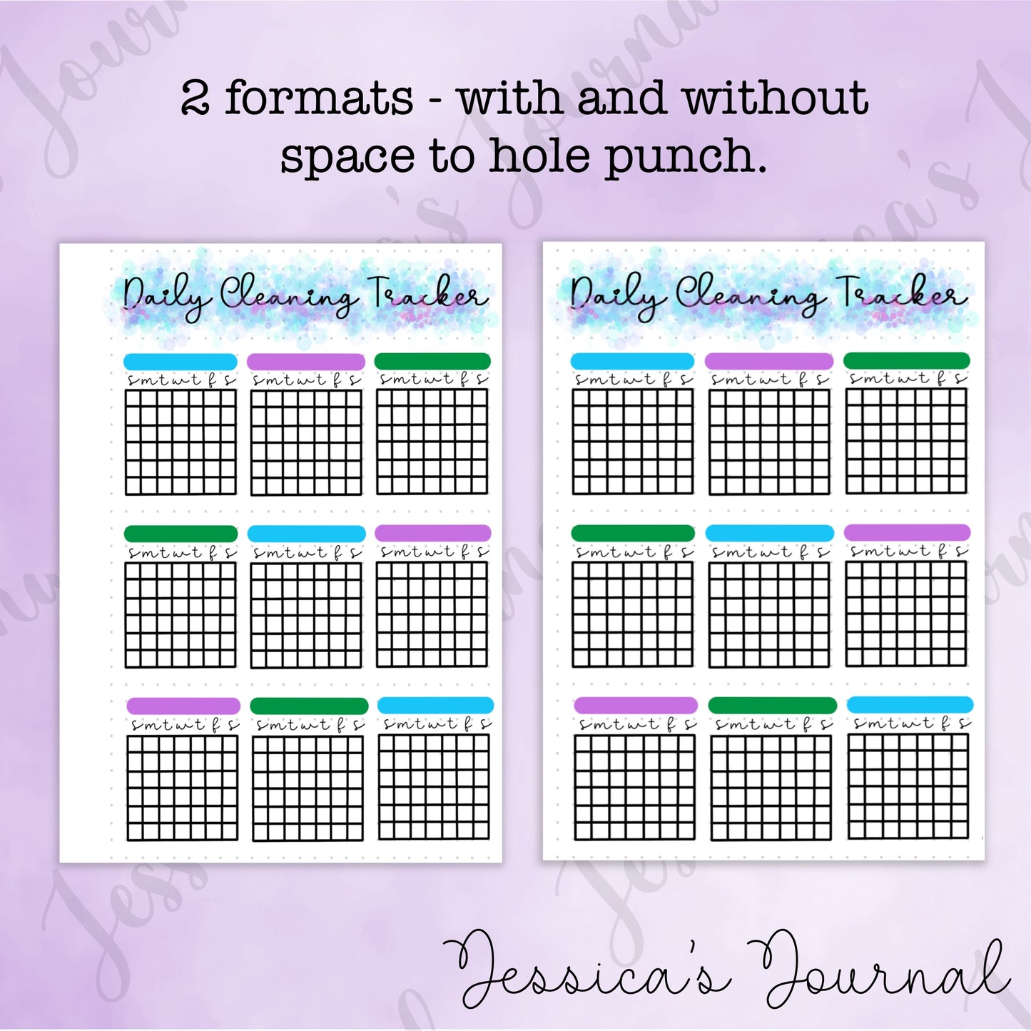 DIGITAL DOWNLOAD PDF Daily Cleaning Tracker | Journal Spread