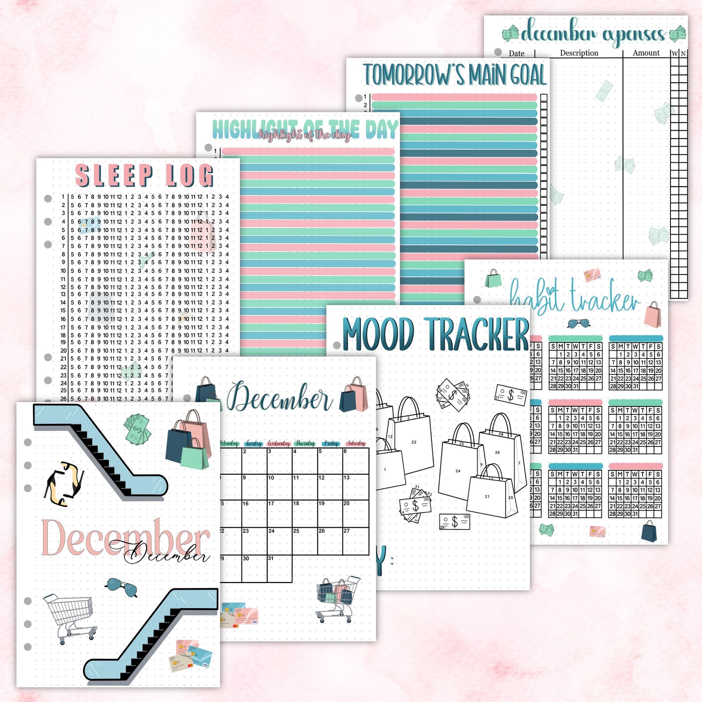 Individual Page Themed Monthly Spread