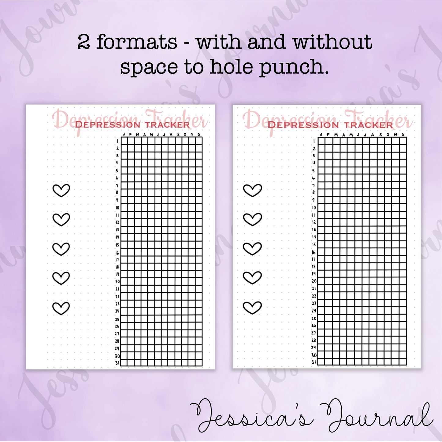 DIGITAL DOWNLOAD PDF Depression Tracker | Journal Spread