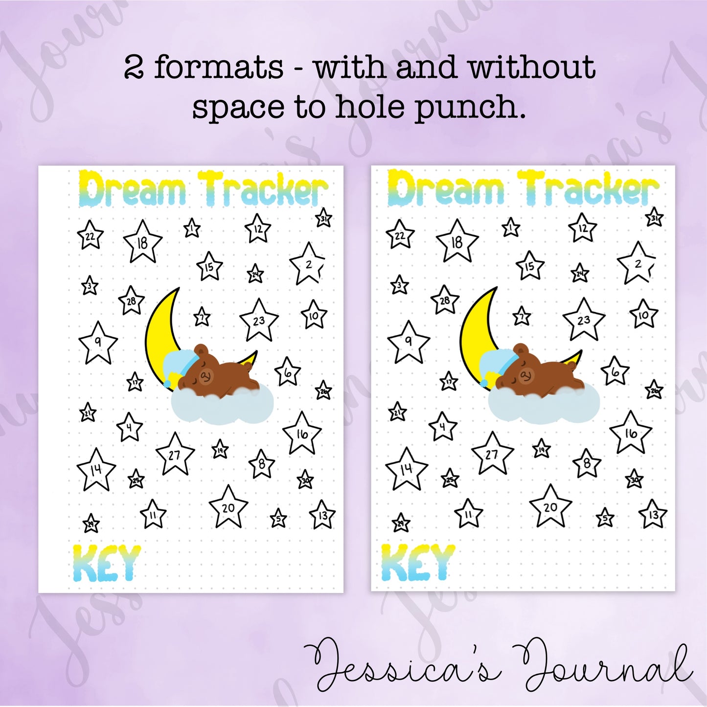 DIGITAL DOWNLOAD PDF Monthly Dream Tracker | Journal Spread