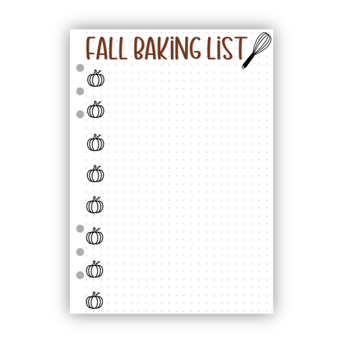 Fall Baking List