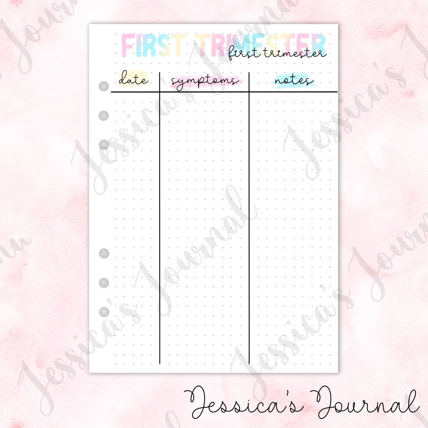 First Trimester Log | Pregnancy Journal Spread