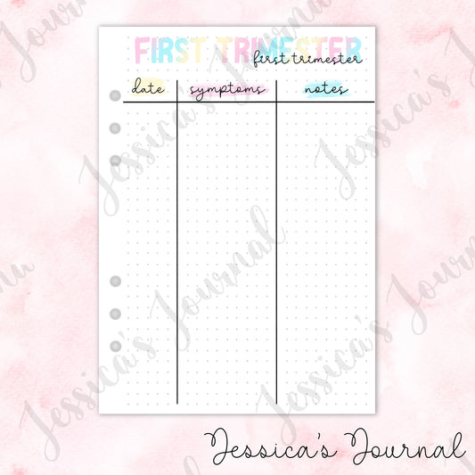 First Trimester Log | Pregnancy Journal Spread