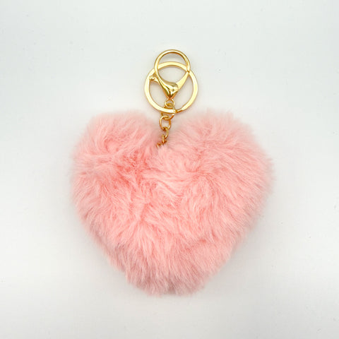 Heart Pom Pom Keychain