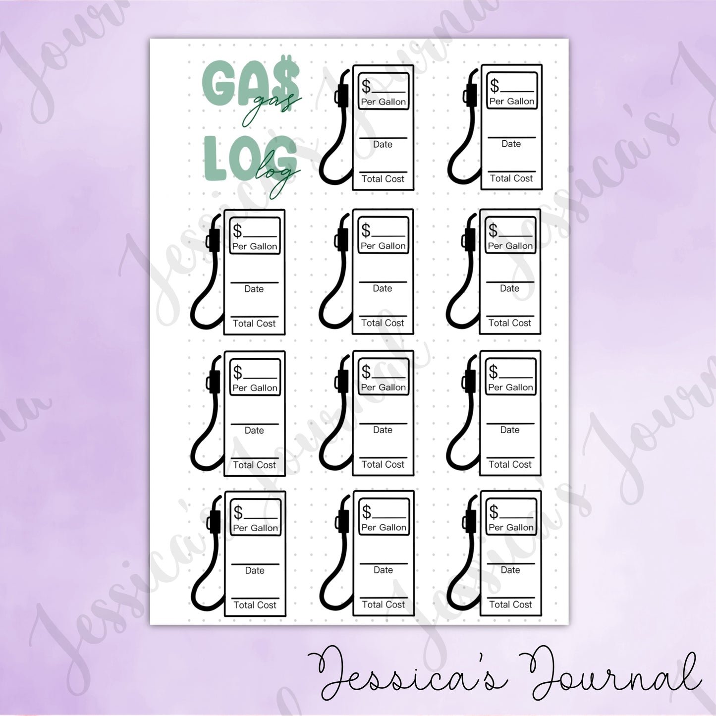 DIGITAL DOWNLOAD PDF Gas Log | Journal Spread