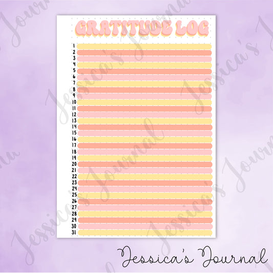 DIGITAL DOWNLOAD PDF Gratitude Log | Journal Spread