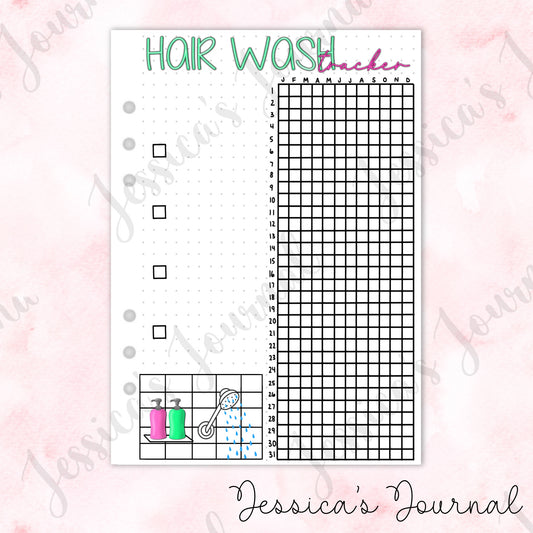 Hair Wash Tracker | Journal Spread