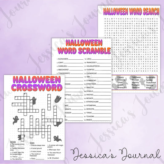 DIGITAL DOWNLOAD PDF Halloween Activity Pages | Journal Spread