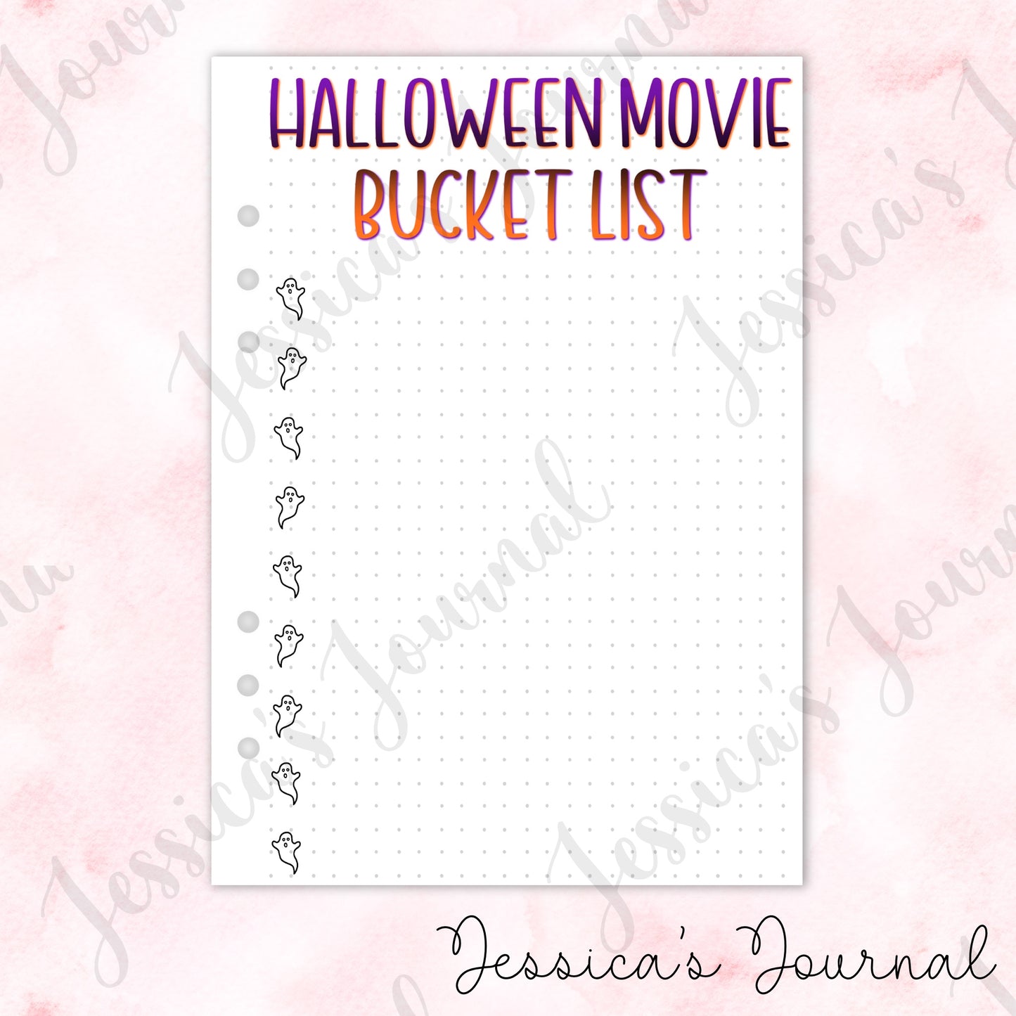 Halloween Movie Bucket List | Journal Spread