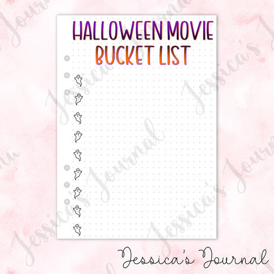 Halloween Movie Bucket List | Journal Spread