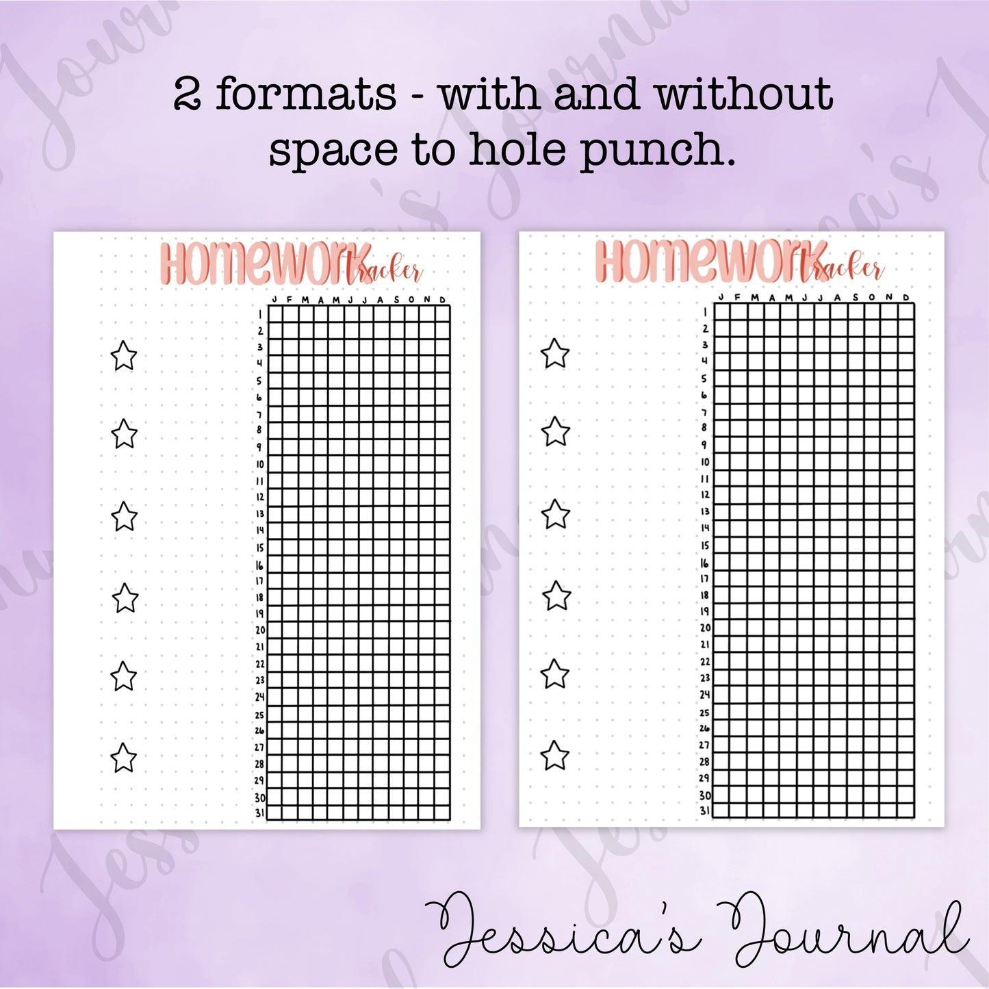 DIGITAL DOWNLOAD PDF Homework Log | Journal Spread