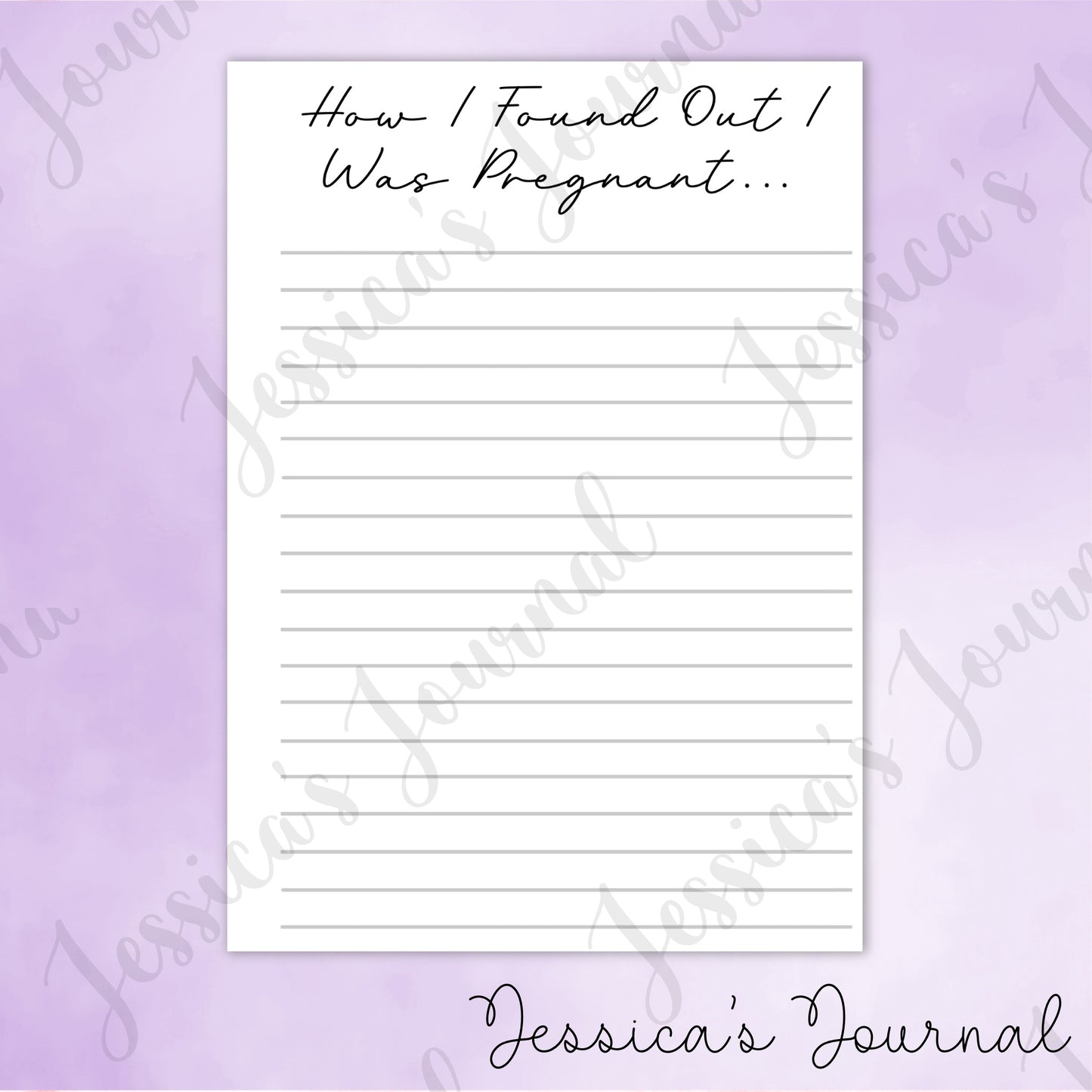 DIGITAL DOWNLOAD PDF How I Found Out I Was Pregnant | Pregnancy Journal Spread