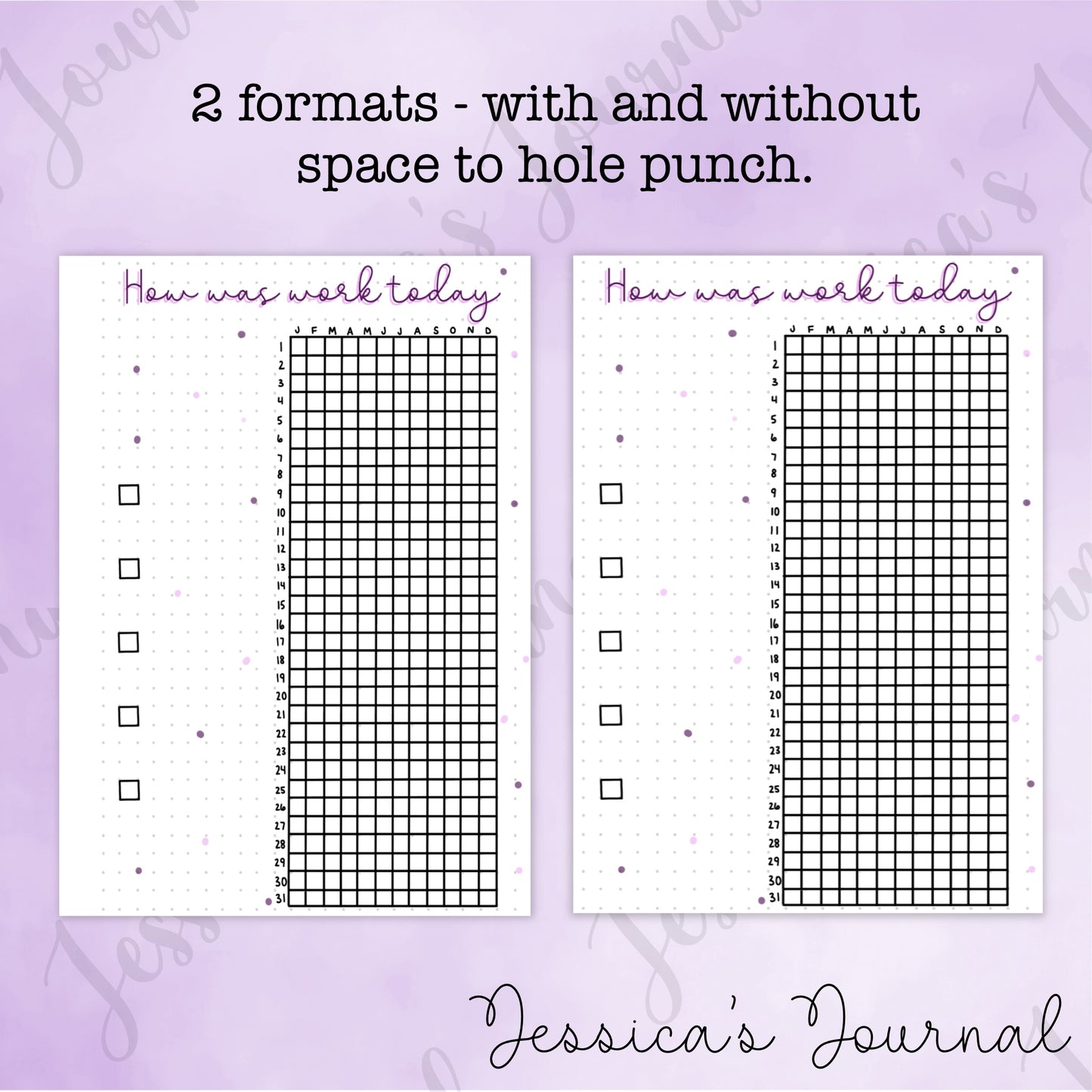 DIGITAL DOWNLOAD PDF How Was Work Today Tracker | Journal Spread