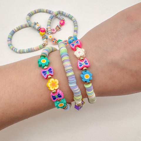 Spring Clay Bead Bracelet