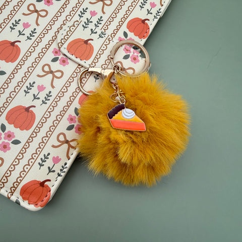 Fall Charm Pom Pom Keychain