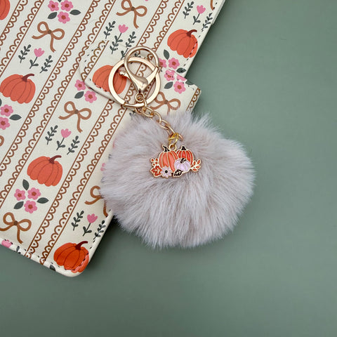 Fall Charm Pom Pom Keychain