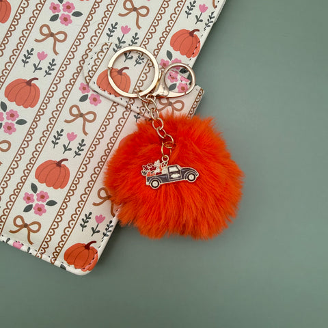 Fall Charm Pom Pom Keychain