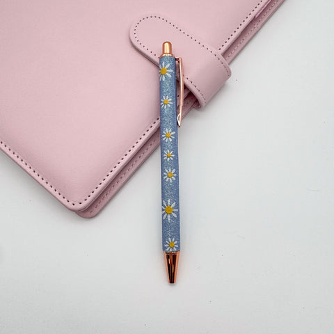 Floral Glitter Ballpoint Pen