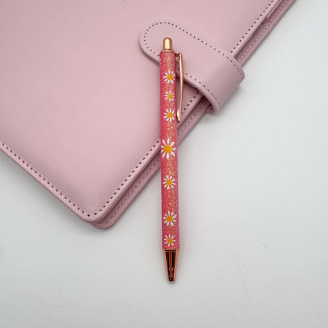 Floral Glitter Ballpoint Pen