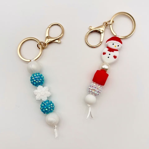 Winter Beaded Keychain