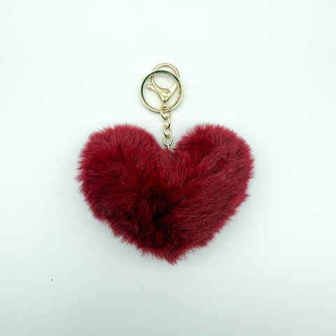 Heart Pom Pom Keychain