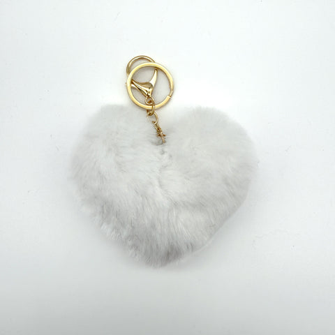 Heart Pom Pom Keychain