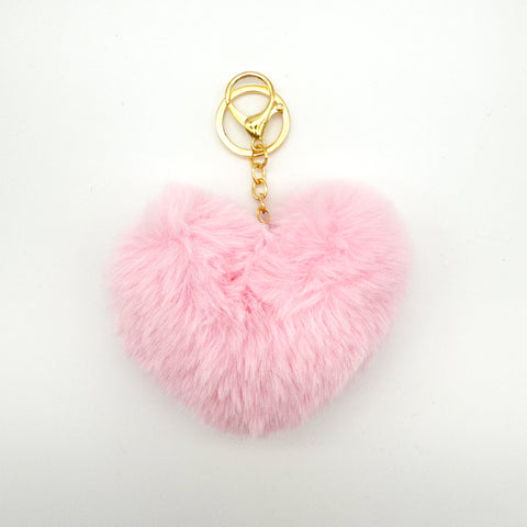 Heart Pom Pom Keychain