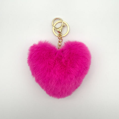 Heart Pom Pom Keychain