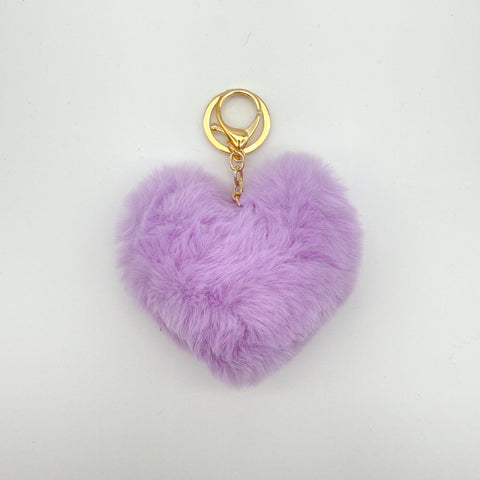 Heart Pom Pom Keychain