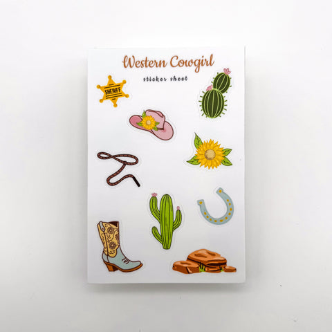 Western Cowgirl Sticker Sheet