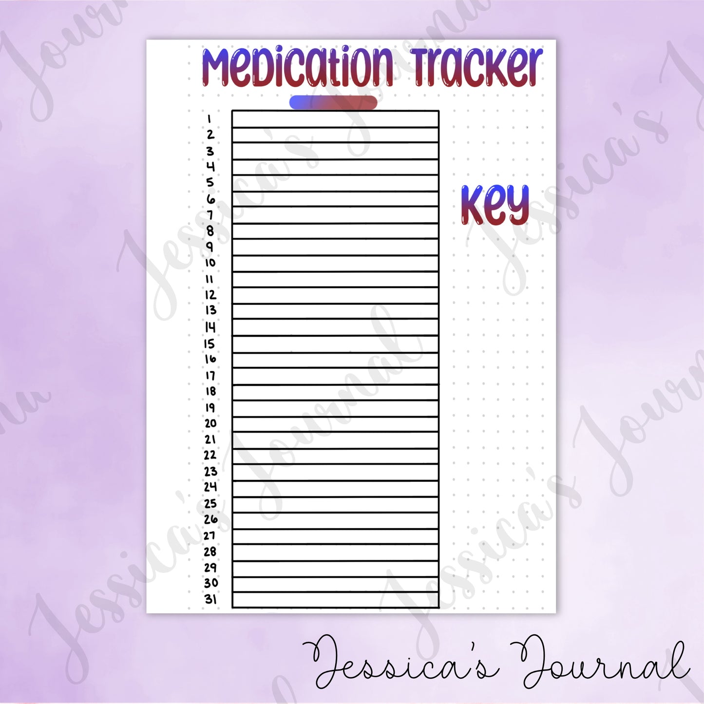 DIGITAL DOWNLOAD PDF Daily Medication Tracker | Journal Spread