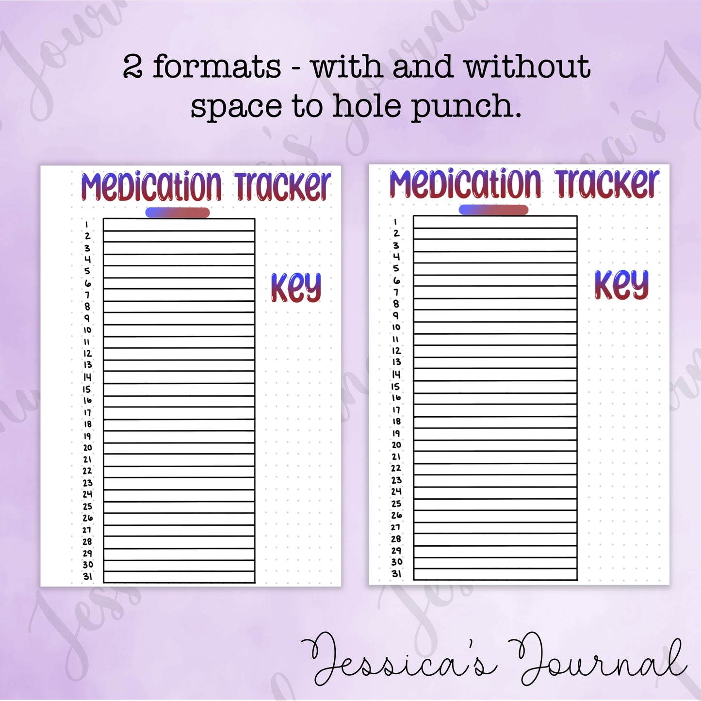 DIGITAL DOWNLOAD PDF Daily Medication Tracker | Journal Spread