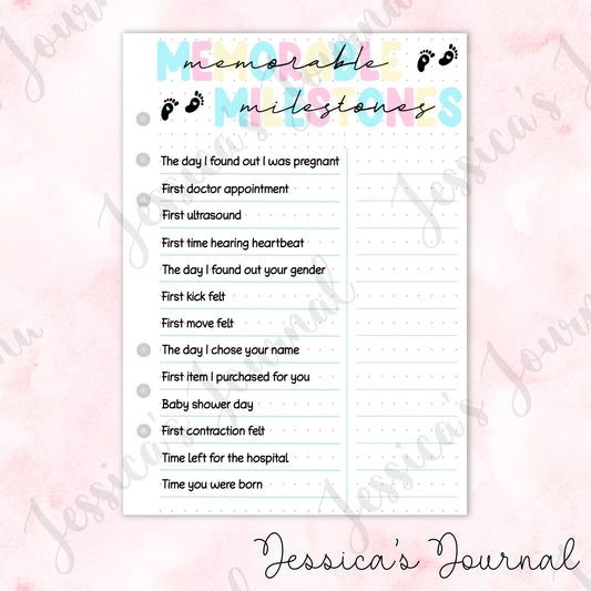 Memorable Milestones | Pregnancy Journal Spread