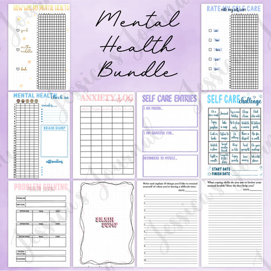 DIGITAL DOWNLOAD PDF Mental Health Spreads Bundle | Journal Spreads