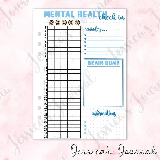 Mental Health Check In | Journal Spread