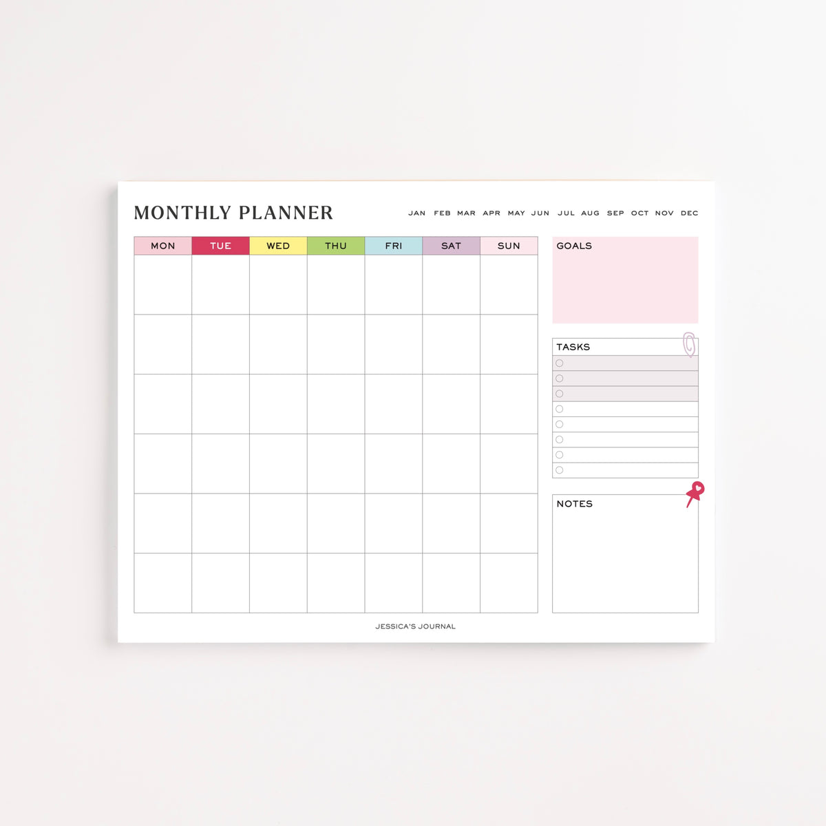Monthly Planner Notepad
