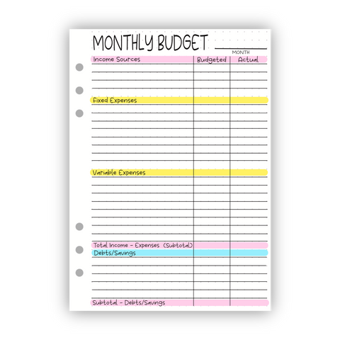 Monthly Budget Tracker