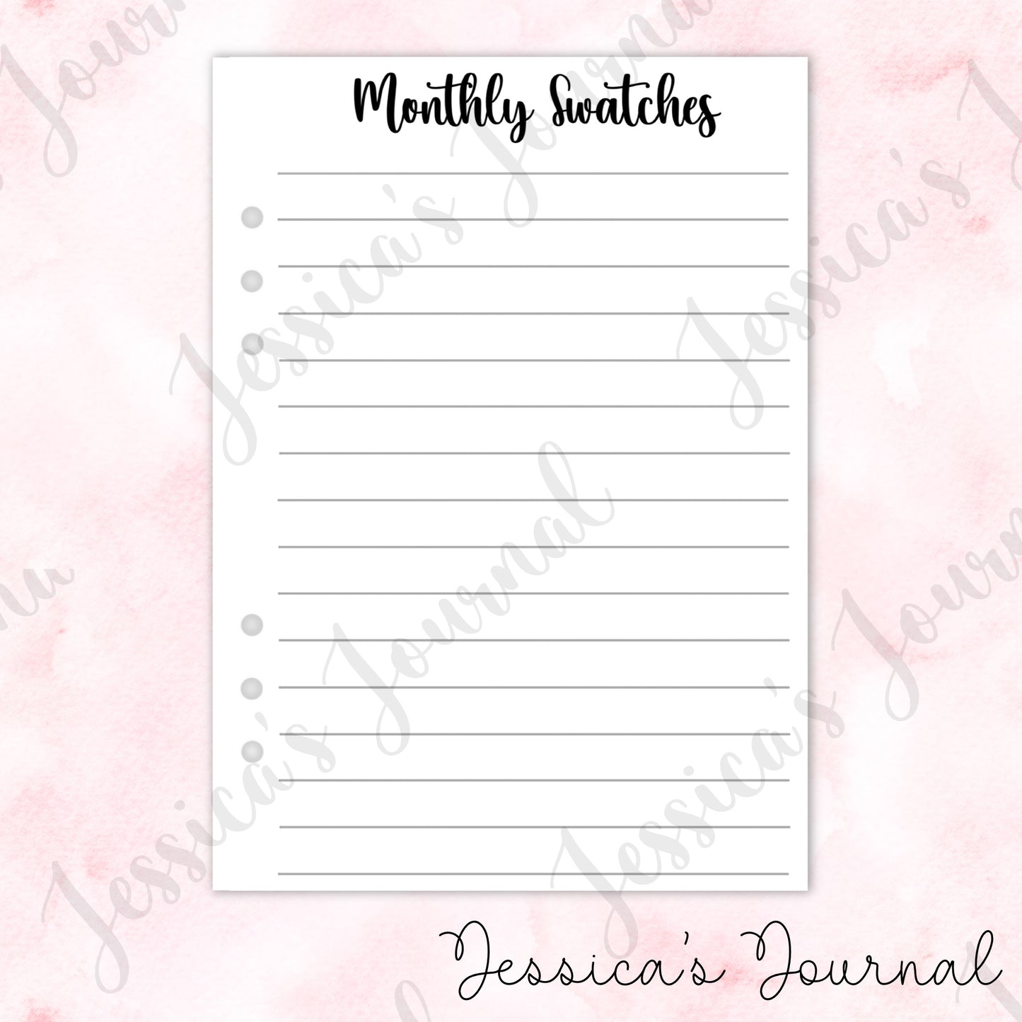 Monthly Swatches | Journal Spread