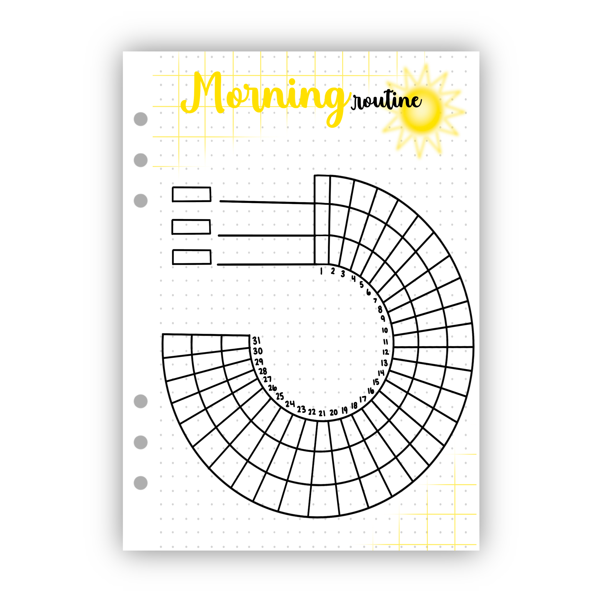 Morning Routine Tracker | Binder-Ready Journal Page