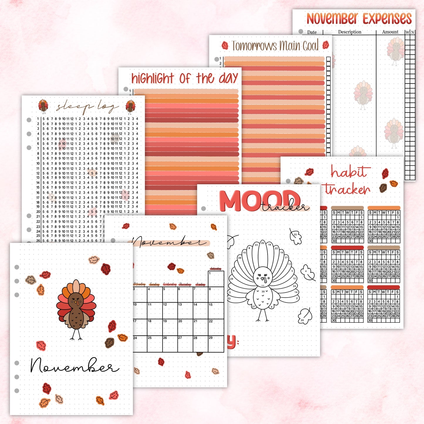 Individual Page Themed Monthly Spread