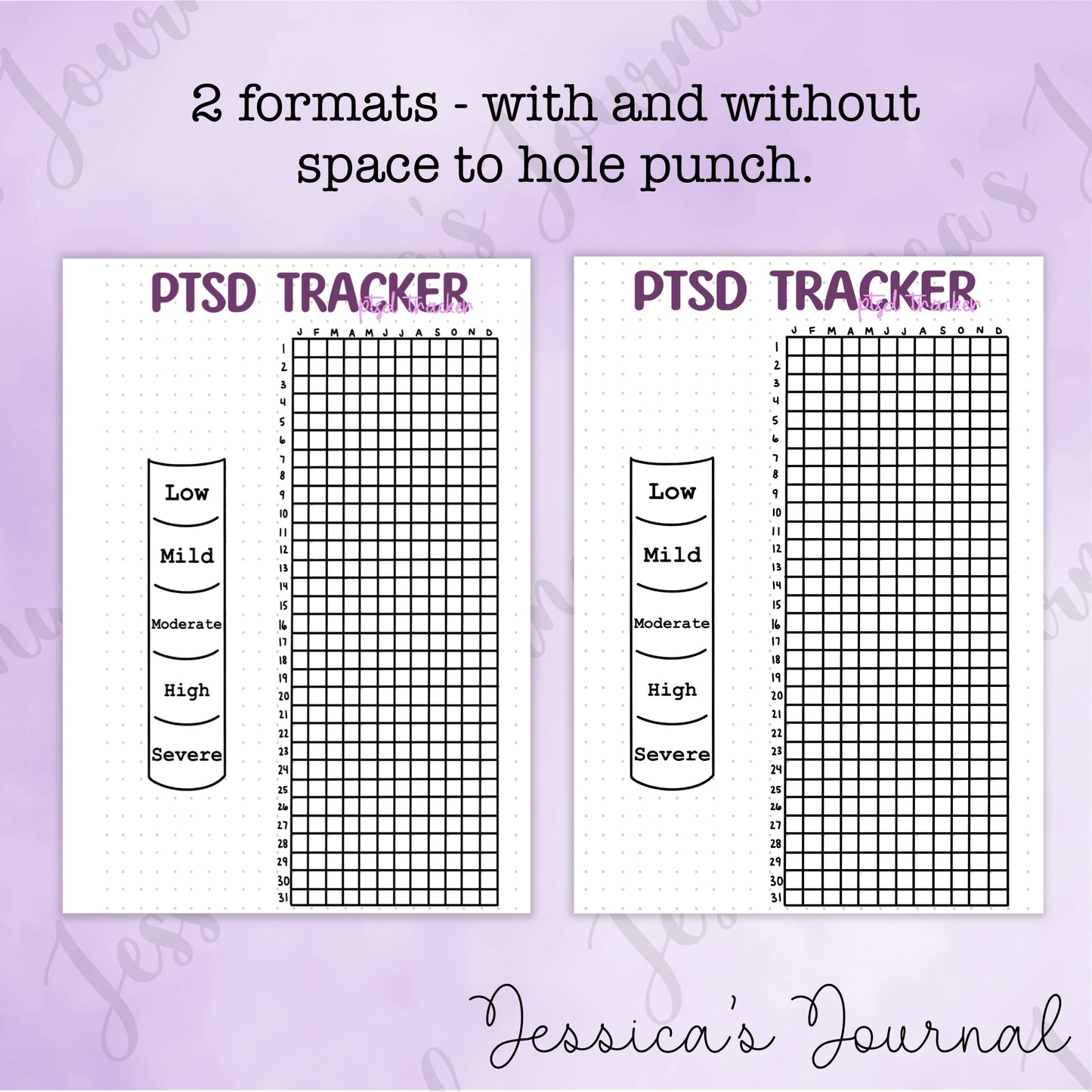 DIGITAL DOWNLOAD PDF PTSD Tracker | Journal Spread