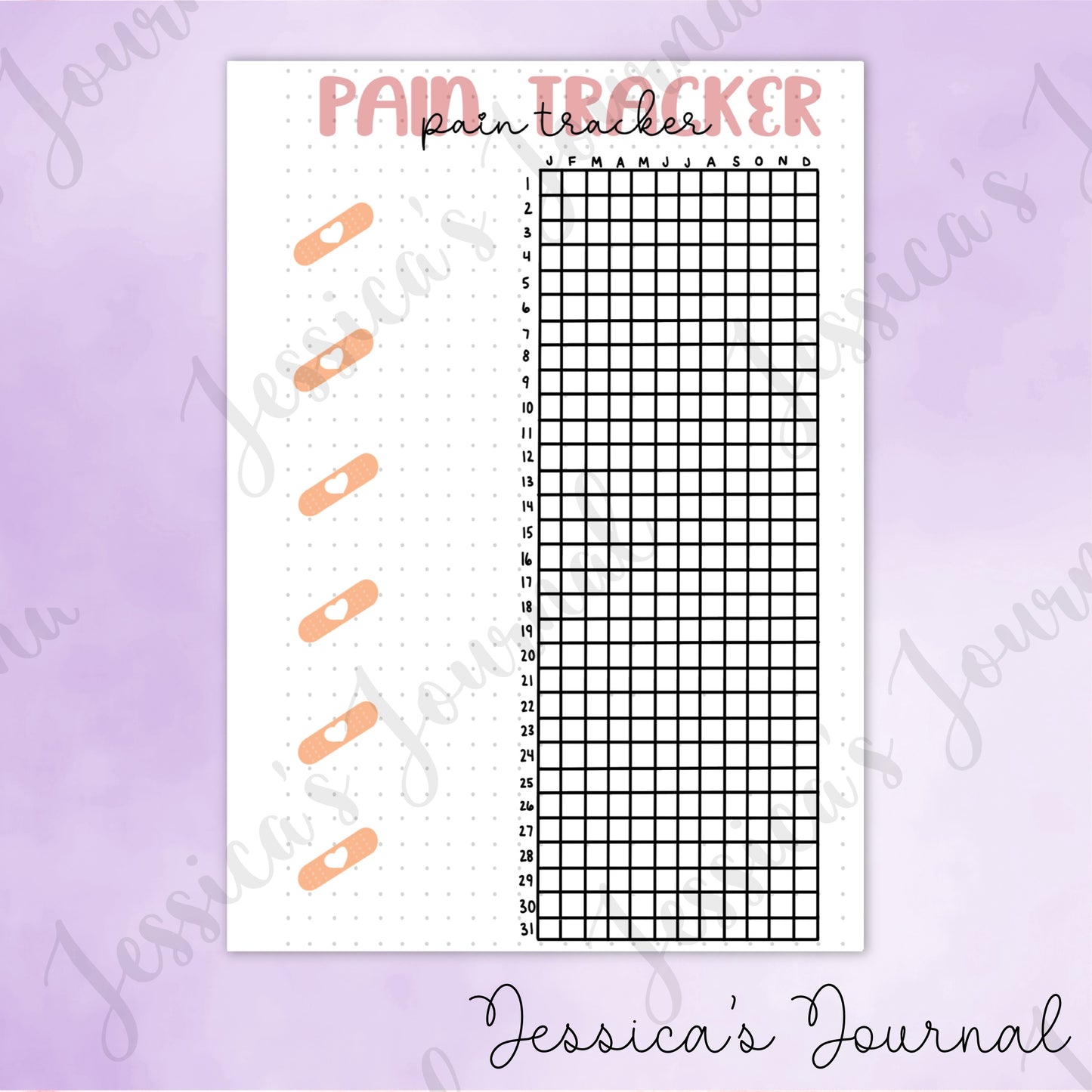 DIGITAL DOWNLOAD PDF Pain Tracker | Journal Spread